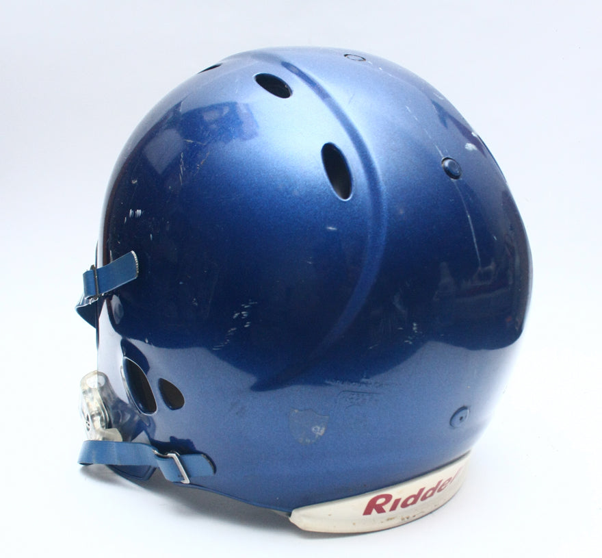Vintage Game Used Riddell Revolution Football Helmet - Blue Metallic Size Large