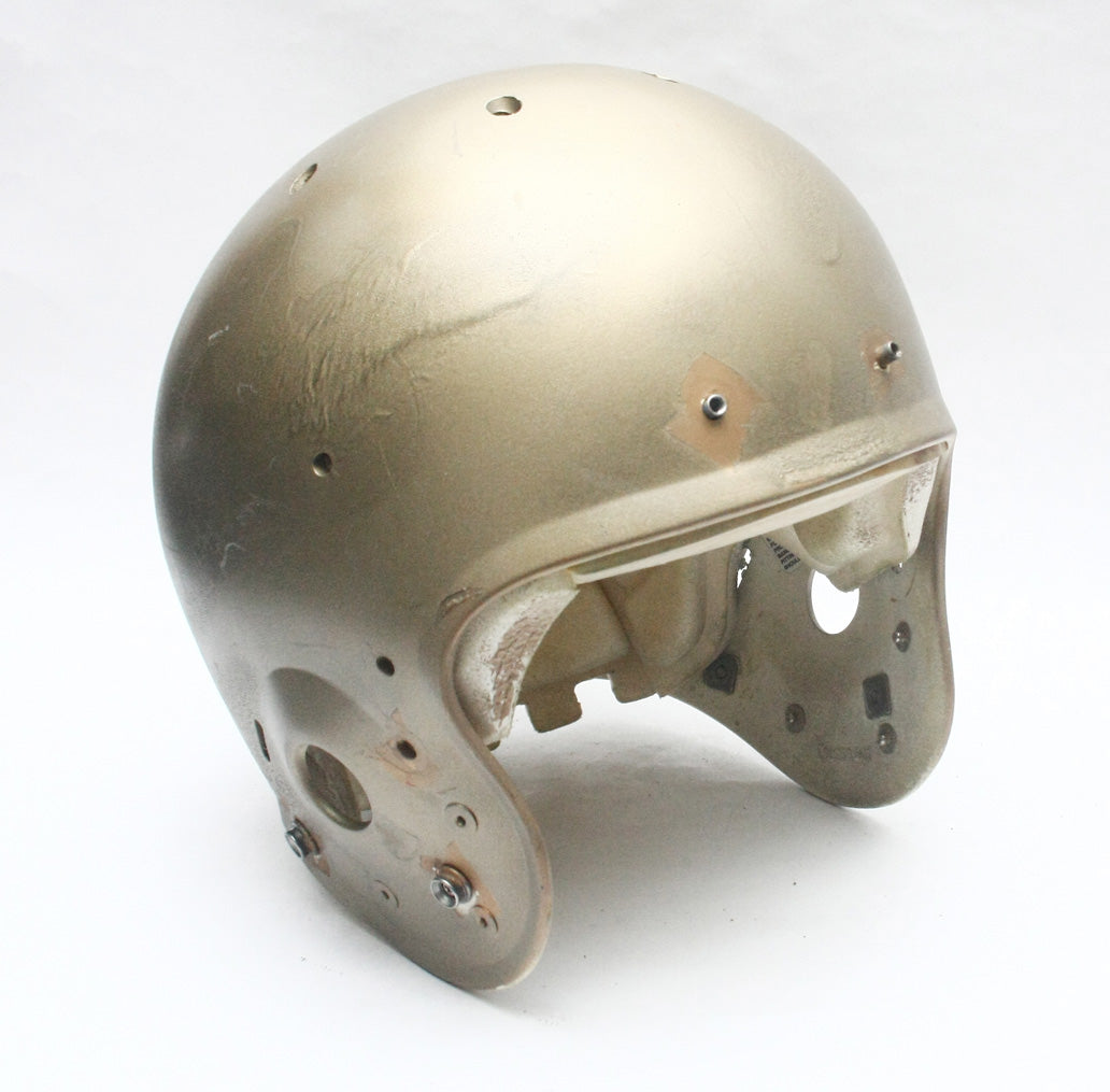 Vintage Game Used Schutt Air Football Helmet - Youth Medium - Gold Metallic
