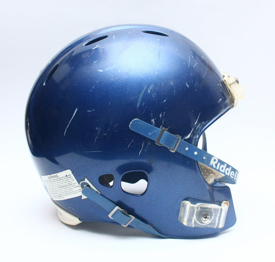 Vintage Game Used Riddell Revolution Football Helmet - Blue Metallic Size Large