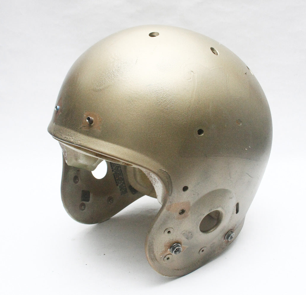 Vintage Game Used Schutt Air Football Helmet - Youth Medium - Gold Metallic