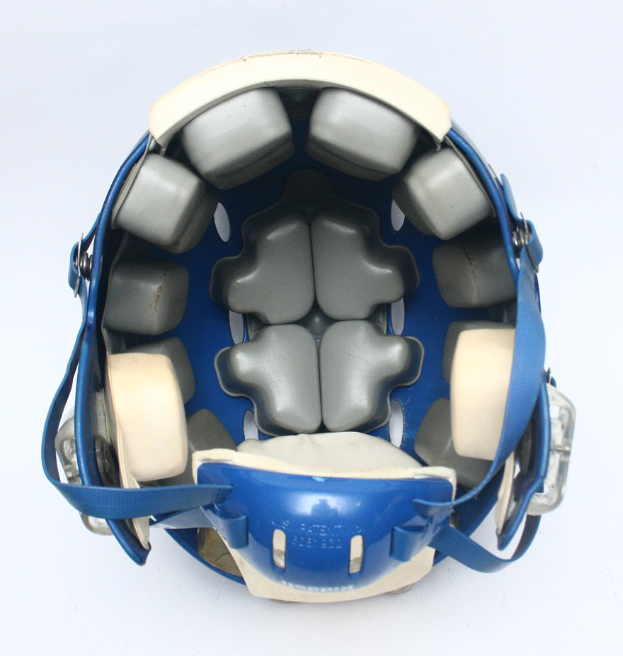 Vintage Game Used Riddell Revolution Football Helmet - Blue Metallic Size Large