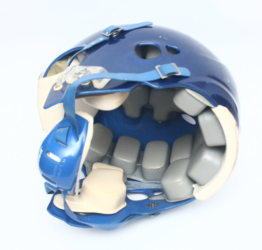 Vintage Game Used Riddell Revolution Football Helmet - Blue Metallic Size Large