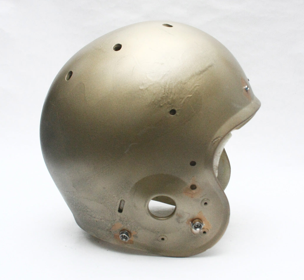 Vintage Game Used Schutt Air Football Helmet - Youth Medium - Gold Metallic