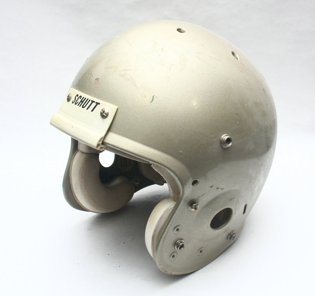 Vintage Game Used Schutt Air Football Helmet - Adult Large - Gold Metallic
