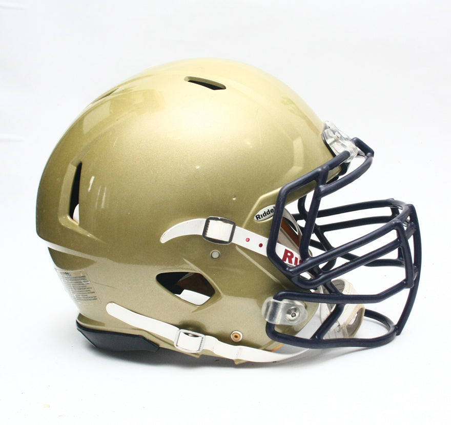 Game Used 2011 Riddell Speed Football Helmet - Gold Metallic - Adult Extra Large