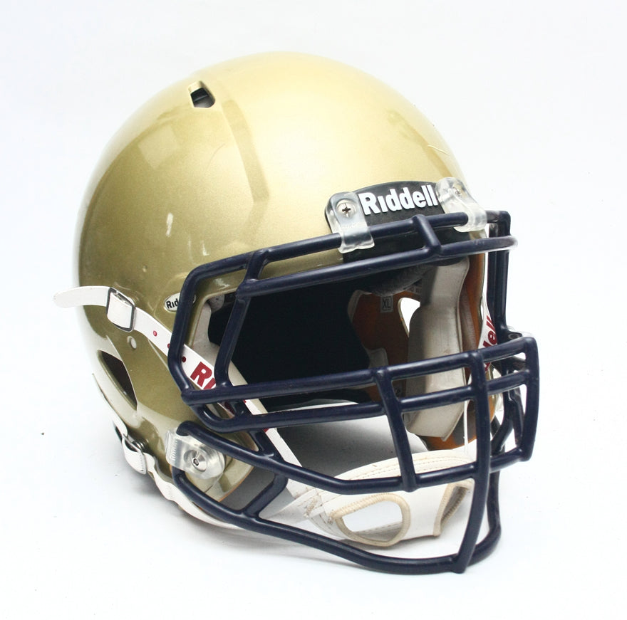 Game Used 2011 Riddell Speed Football Helmet - Gold Metallic - Adult Extra Large