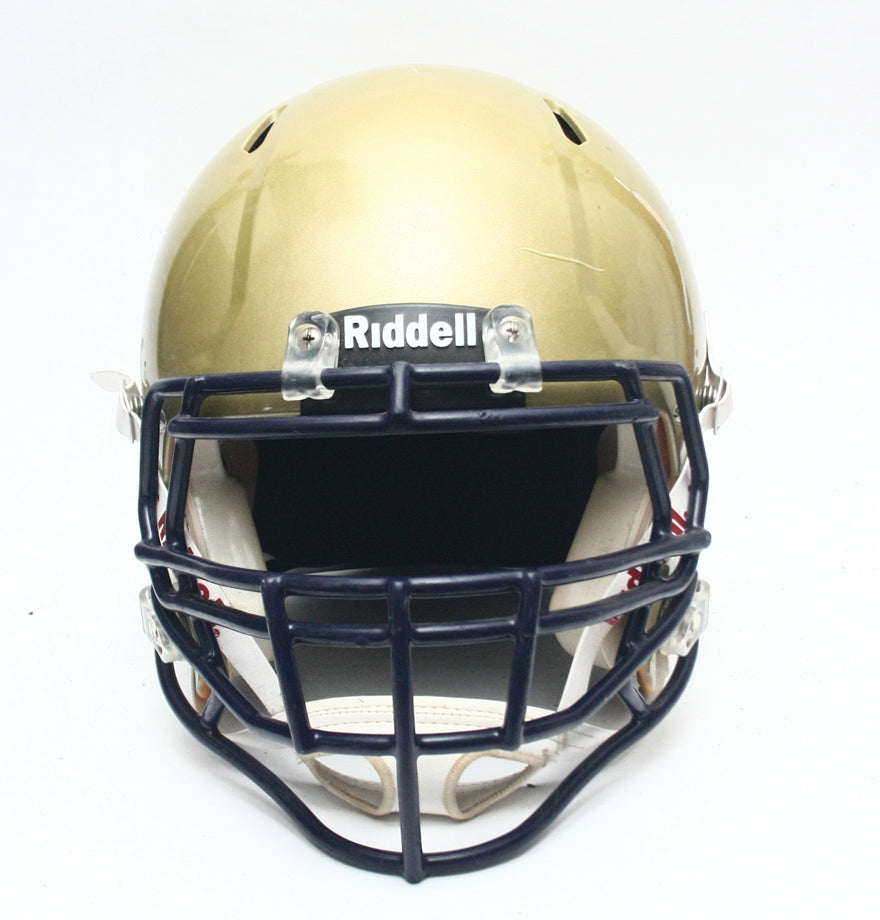 Game Used 2011 Riddell Speed Football Helmet - Gold Metallic - Adult Extra Large