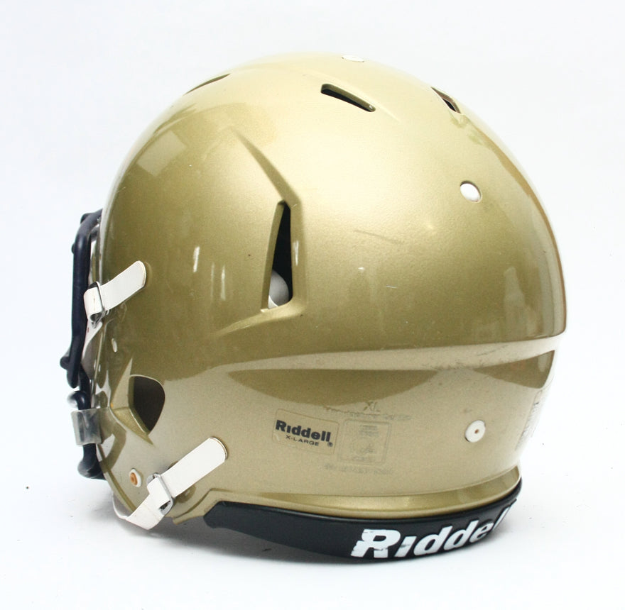 Game Used 2011 Riddell Speed Football Helmet - Gold Metallic - Adult Extra Large