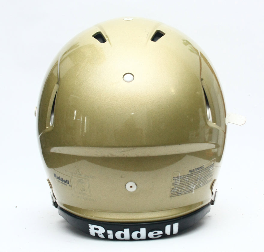 Game Used 2011 Riddell Speed Football Helmet - Gold Metallic - Adult Extra Large
