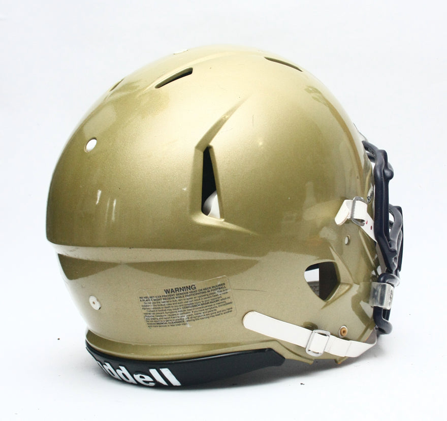 Game Used 2011 Riddell Speed Football Helmet - Gold Metallic - Adult Extra Large