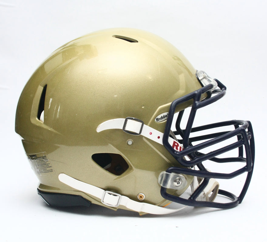 Game Used 2011 Riddell Speed Football Helmet - Gold Metallic - Adult Extra Large
