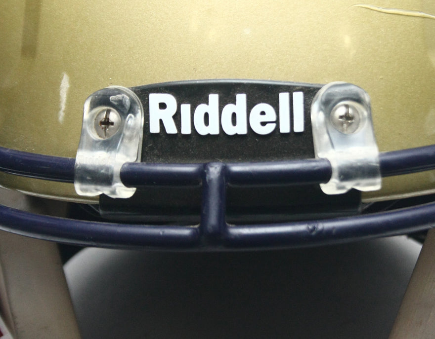 Game Used 2011 Riddell Speed Football Helmet - Gold Metallic - Adult Extra Large