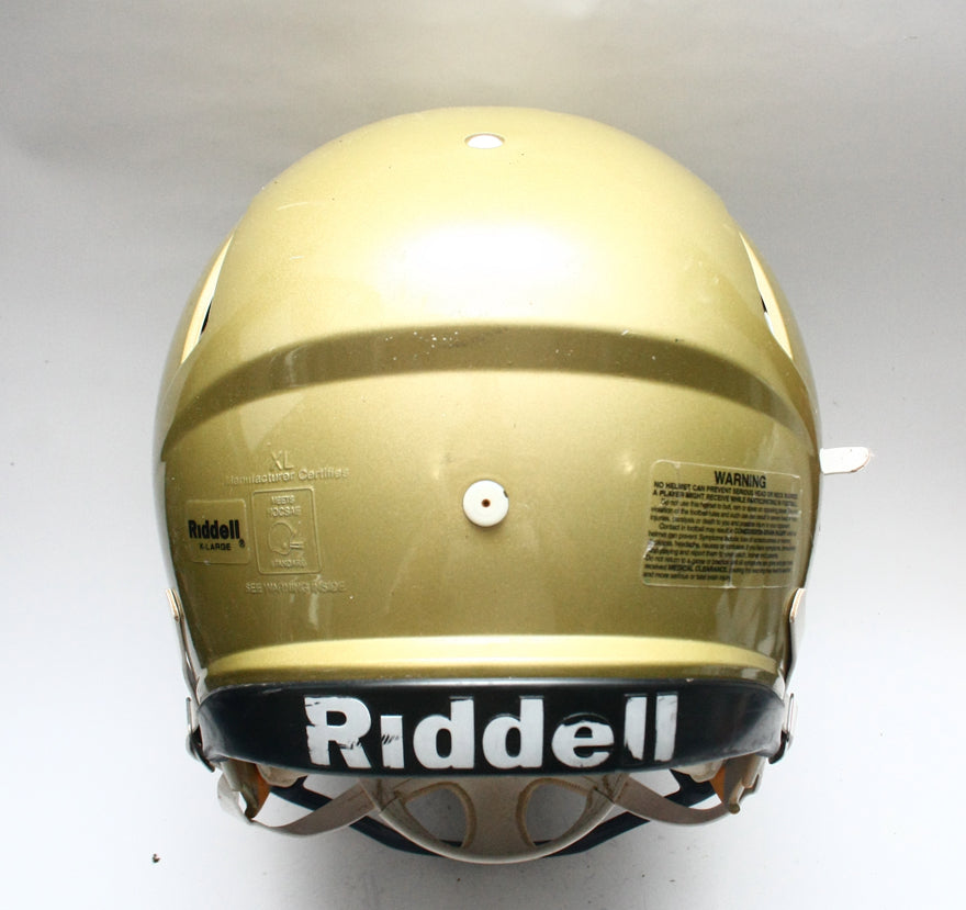 Game Used 2011 Riddell Speed Football Helmet - Gold Metallic - Adult Extra Large