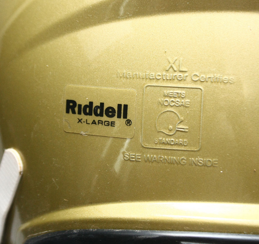 Game Used 2011 Riddell Speed Football Helmet - Gold Metallic - Adult Extra Large