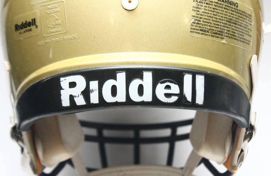 Game Used 2011 Riddell Speed Football Helmet - Gold Metallic - Adult Extra Large