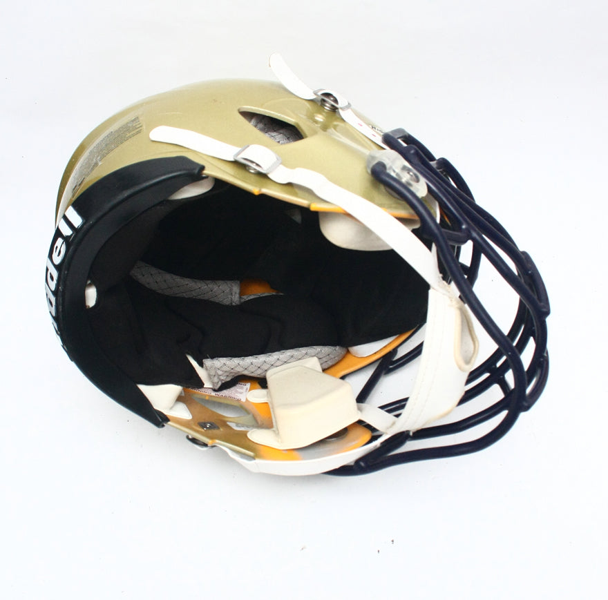 Game Used 2011 Riddell Speed Football Helmet - Gold Metallic - Adult Extra Large