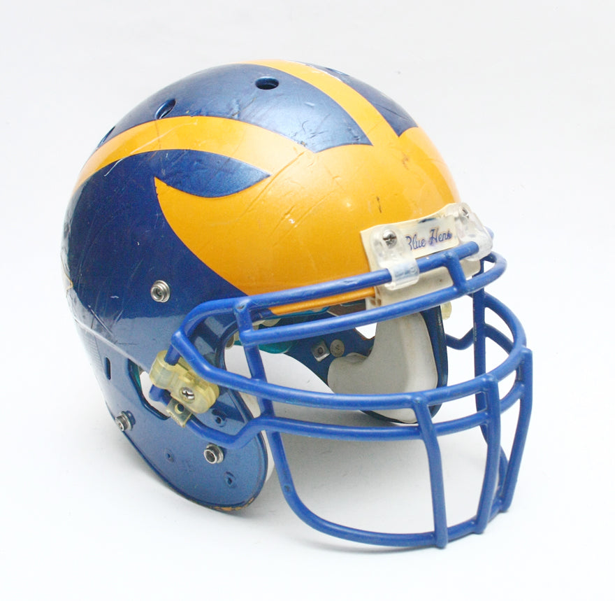 Vintage Game Used Delaware Fightin' Blue Hens Schutt XP Football Helmet - Large