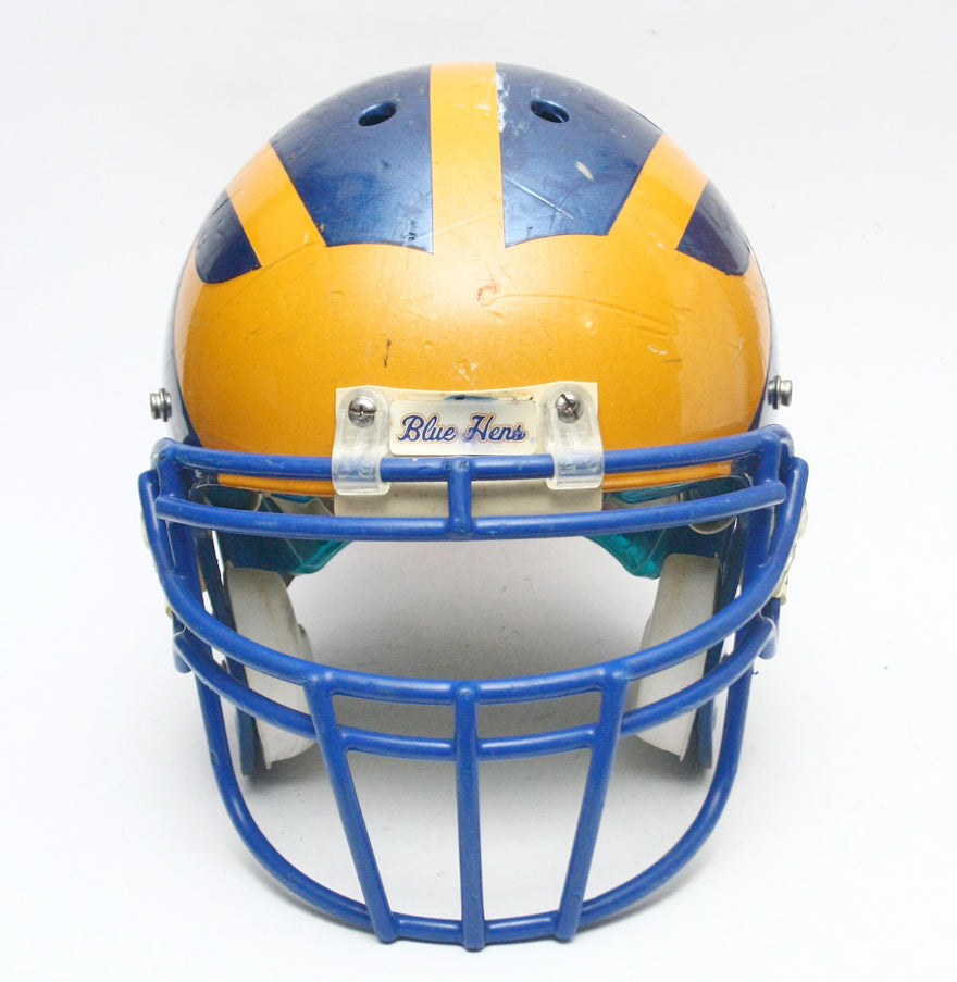 Vintage Game Used Delaware Fightin' Blue Hens Schutt XP Football Helmet - Large