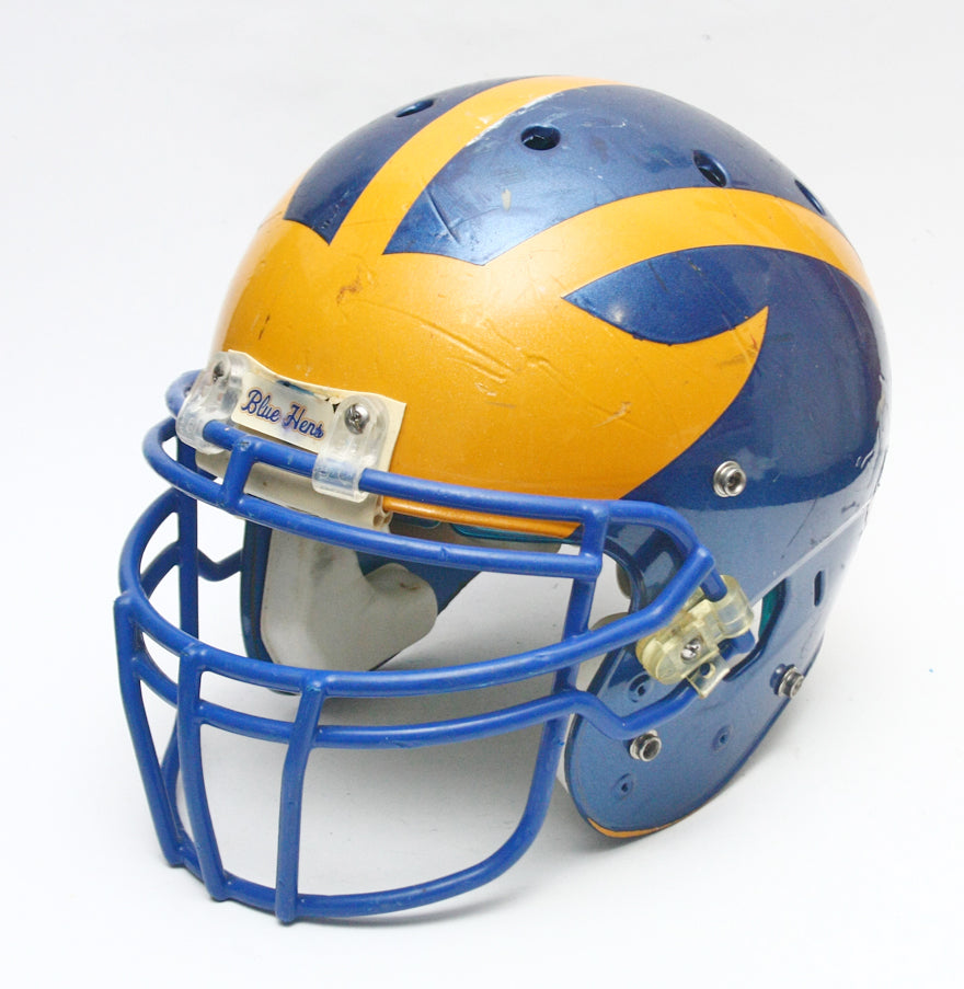 Vintage Game Used Delaware Fightin' Blue Hens Schutt XP Football Helmet - Large