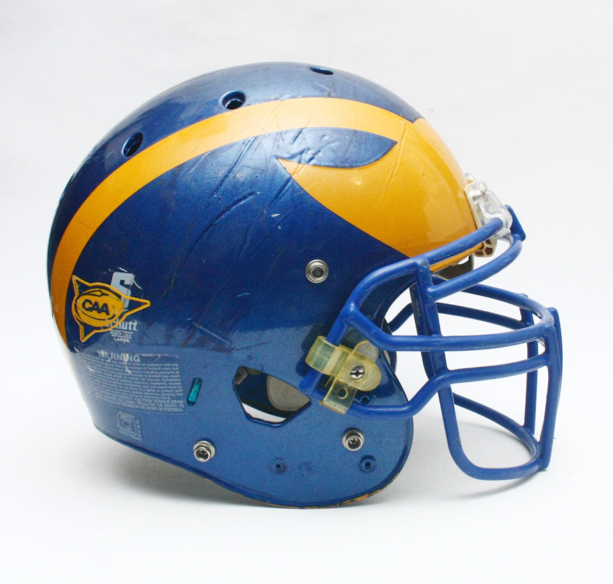 Vintage Game Used Delaware Fightin' Blue Hens Schutt XP Football Helmet - Large