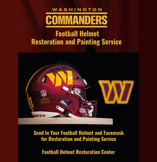 Customer SEND IN Football Helmet & Facemask for Washington Commanders Painting Service