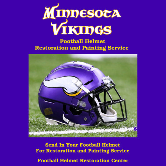 Customer SEND IN Football Helmet for Minnesota Vikings Matte Purple Metallic Painting Service
